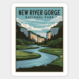 New River Gorge National Park Travel Poster Sticker